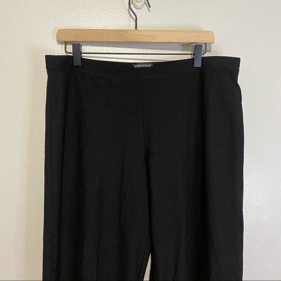 Eileen Fisher Pants Pull On Women Sz Large Black Viscose Nylon Spandex Blend - Picture 2 of 8
